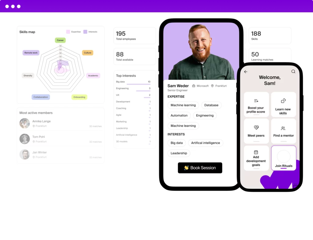 Teams unlocking collective expertise through upskilling on Mentessa
