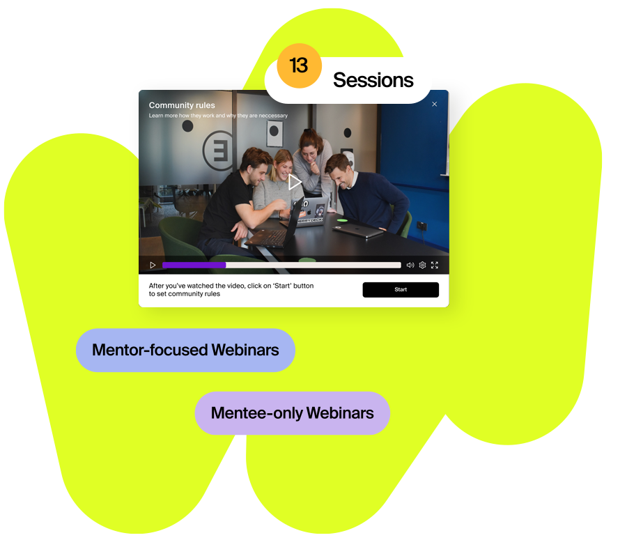 Mentessa's mentoring program with 13 structured sessions, training mentors and mentees to build skills, connection, and growth.