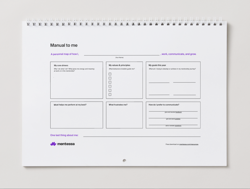 Manual to Me: The One-Page Tool for Better Mentoring