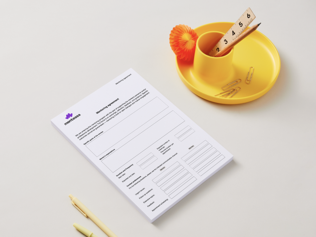 Mentoring agreement template outlining roles, confidentiality, and duration between mentor and mentee