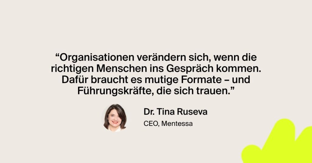 Dr. Tina Ruseva, CEO Mentessa, über die Partnerschaft mit Mentimeter: „Der Leadership Circle ist ein mutiges Format – und genau deshalb ist diese Partnerschaft so stimmig."